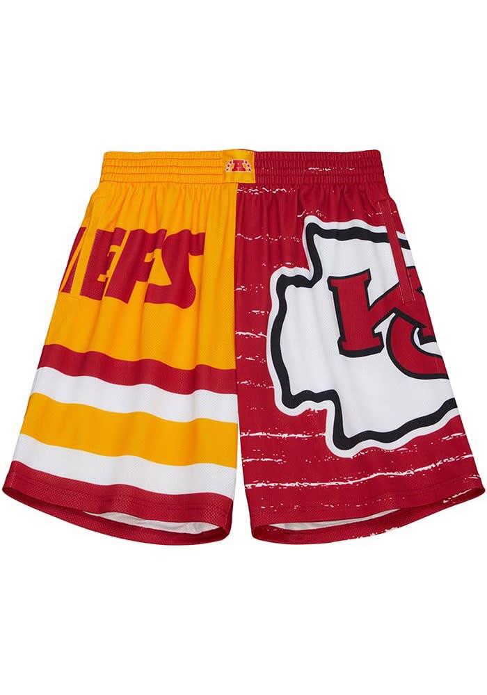 KC Chiefs Mitchell & Ness NFL Jersey Shorts L Large Red Yellow White NWT