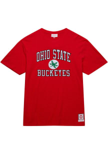 Mitchell and Ness Ohio State Buckeyes Red Legendary Slub Number One Logo Short Sleeve Fashion T ..