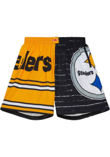 Mitchell and Ness Pittsburgh Steelers Mens Black CITY COLLECTION Shorts