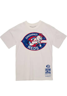 Mitchell and Ness Cincinnati Reds White Freedom Short Sleeve T Shirt