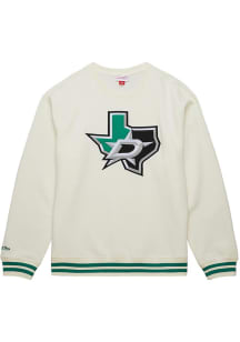 Mitchell and Ness Dallas Stars Mens White Heritage Fleece Current Logo Long Sleeve Fashion Sweat..