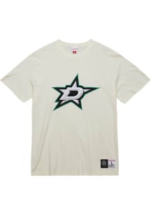 Mitchell and Ness Dallas Stars White Heritage Slub Current Logo Short Sleeve Fashion T Shirt