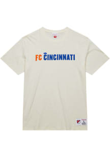 Mitchell and Ness FC Cincinnati White Heritage Slub Current Logo Short Sleeve Fashion T Shirt