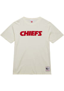 Mitchell and Ness Kansas City Chiefs White Heritage Slub Current Logo Short Sleeve Fashion T Shirt