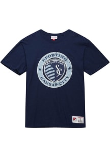 Mitchell and Ness Sporting Kansas City Navy Blue LEGENDARY SLUB Short Sleeve Fashion T Shirt