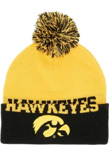 Mitchell and Ness Iowa Hawkeyes Black Double Take Knit Mens Knit Hat