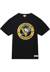 Mitchell and Ness Pittsburgh Penguins Black LEGENDARY SLUB Short Sleeve Fashion T Shirt