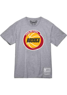 Mitchell and Ness Houston Rockets Grey MVP Short Sleeve T Shirt