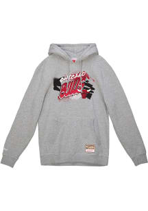 Mitchell and Ness Chicago Bulls Mens Grey Graff Long Sleeve Hoodie