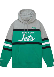 Mitchell and Ness New York Jets Mens Green Head Coach Fashion Hood