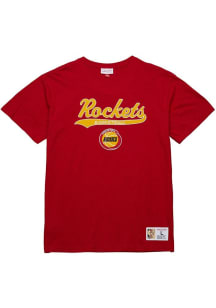 Mitchell and Ness Houston Rockets Red Legendary Slub Design Short Sleeve Fashion T Shirt