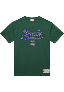 Mitchell and Ness Milwaukee Bucks Green Legendary Slub Short Sleeve Fashion T Shirt