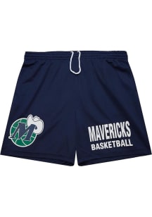 Mitchell and Ness Dallas Mavericks Mens Navy Blue Gameday Mesh Shorts Shorts
