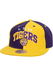 Mitchell and Ness LSU Tigers Purple Pinwheel of Fortune Snapback Mens Snapback Hat