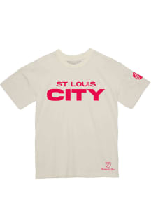 Mitchell and Ness St Louis City SC White Wordmark Sleeve Logo Short Sleeve T Shirt