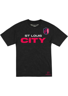 Mitchell and Ness St Louis City SC Black Wordmark Short Sleeve T Shirt