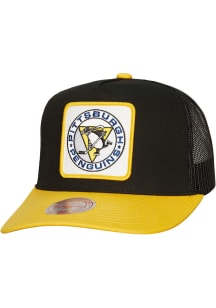 Mitchell and Ness Pittsburgh Penguins Truck It Trucker Adjustable Hat - Black