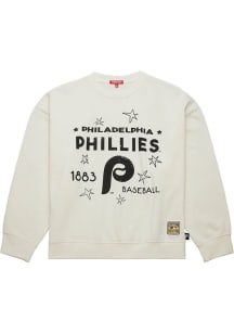 Mitchell and Ness Philadelphia Phillies Womens White Logo Crew Sweatshirt