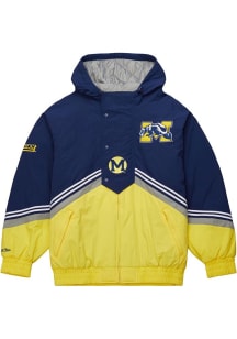 Mens Michigan Wolverines Navy Blue Mitchell and Ness Throw It Back Light Weight Jacket