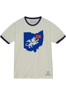 Mitchell and Ness FC Cincinnati White Ohio Gary Ringer Short Sleeve Fashion T Shirt