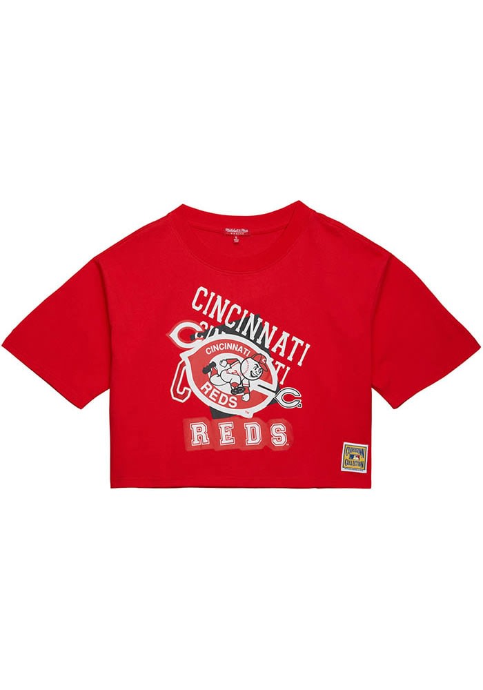 Mitchell and Ness Cincinnati Reds Womens Red Boxy T-Shirt
