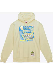 Mitchell and Ness Denver Nuggets Mens White SIDEWALK SKETCH Long Sleeve Hoodie