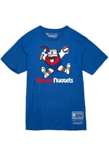 Mitchell and Ness Denver Nuggets Blue BASIC LOGO 2 Short Sleeve T Shirt
