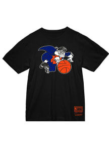 Mitchell and Ness New York Knicks Black BASIC LOGO 1 Short Sleeve T Shirt