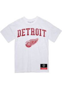 Mitchell and Ness Detroit Red Wings White City Pride Short Sleeve T Shirt