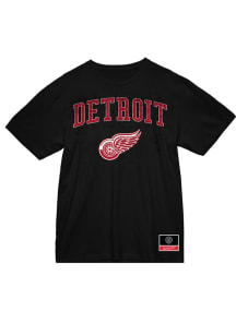 Mitchell and Ness Detroit Red Wings Black City Pride Short Sleeve T Shirt