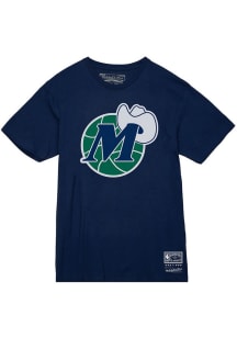 Mitchell and Ness Dallas Mavericks Blue MVP Retro Logo Short Sleeve T Shirt