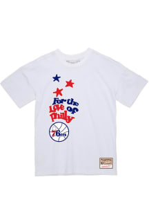 Mitchell and Ness Philadelphia 76ers White For the Love of Philly Short Sleeve T Shirt