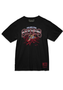 Mitchell and Ness Philadelphia 76ers Black Earthquake Short Sleeve T Shirt
