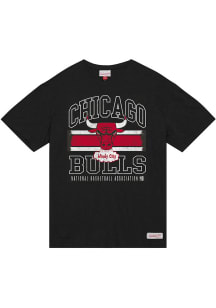 Mitchell and Ness Chicago Bulls Black Logo Lockup Short Sleeve T Shirt