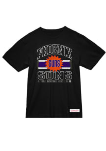 Mitchell and Ness Phoenix Suns Black Logo Lockup Retro Logo Short Sleeve T Shirt
