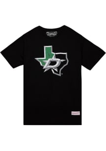 Mitchell and Ness Dallas Stars Black Distressed Alt Logo Short Sleeve T Shirt