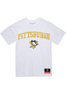 Mitchell and Ness Pittsburgh Penguins White City Pride Short Sleeve T Shirt