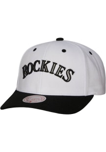 Mitchell and Ness Colorado Rockies Evergreen 2T Pro Snap Adjustable Hat - White
