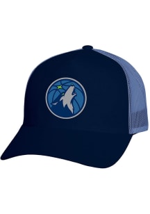 Mitchell and Ness Minnesota Timberwolves Evergreen Trucker Adjustable Hat - Navy Blue