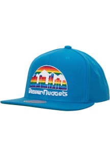 Mitchell and Ness Denver Nuggets Blue Team Ground 2.0 Mens Snapback Hat
