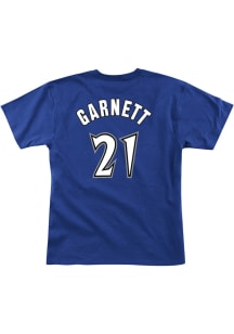 Kevin Garnett Minnesota Timberwolves Blue Name Number Short Sleeve Player T Shirt