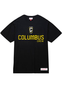Mitchell and Ness Columbus Crew Black Flat Name Logo Slub Short Sleeve Fashion T Shirt