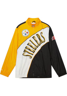 Mitchell and Ness Pittsburgh Steelers Mens Black Arched Retro Light Weight Jacket