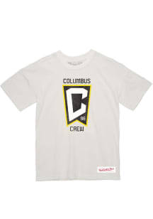Mitchell and Ness Columbus Crew White Striker Slub Primary Logo Short Sleeve Fashion T Shirt