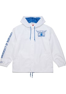 Mitchell and Ness Kentucky Wildcats Mens White Current Logo Coach Light Weight Jacket
