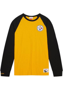 Mitchell and Ness Pittsburgh Steelers Gold Legendary Long Sleeve Fashion T Shirt