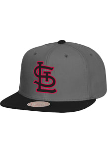 Mitchell and Ness St Louis Cardinals Grey Storm Front Mens Snapback Hat