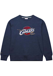 Mitchell and Ness Cleveland Cavaliers Mens Navy Blue Playoff Win 2.0 Long Sleeve Fashion Sweatshir..