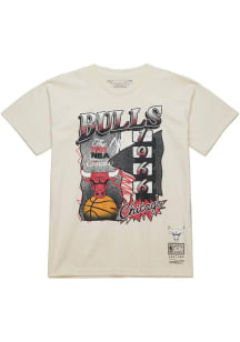 Mitchell and Ness Chicago Bulls Natural Overspray Short Sleeve Fashion T Shirt