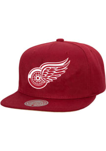 Mitchell and Ness Detroit Red Wings Red Back to Basics Mens Snapback Hat